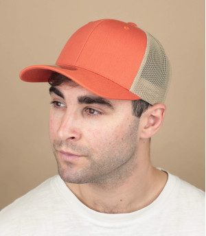 Casquette trucker orange et...